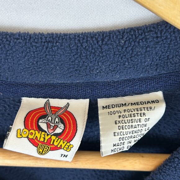 Looney Tunes Tweety Bird Vintage Y2K Blue Fleece Pullover Sweater Women's Size M - Picture 3 of 7